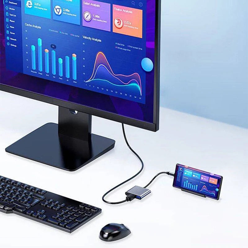3 in 1 USB to HDMI Type-C Hub